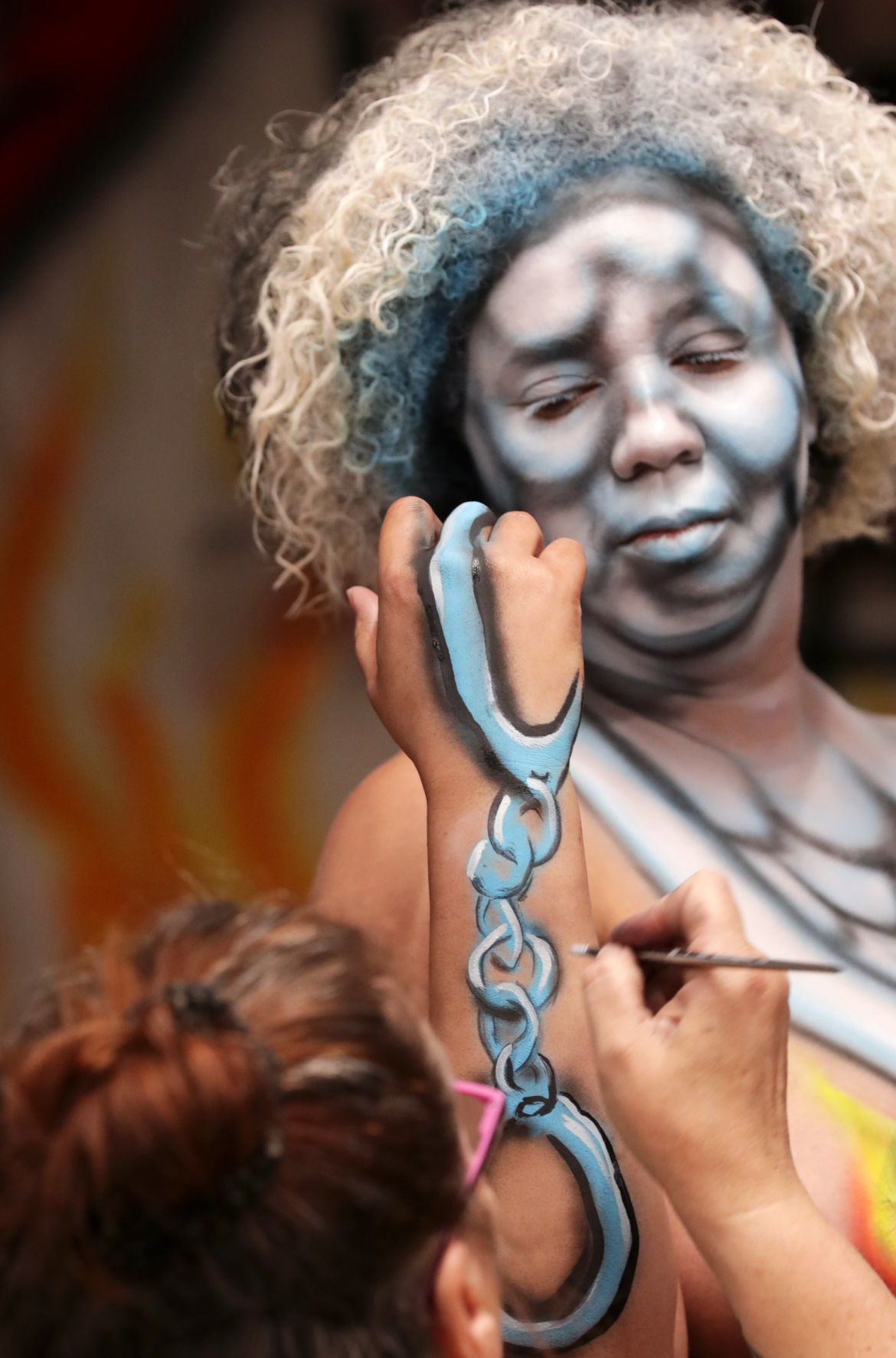 Body paint mural by Dawn Marie Svanoe